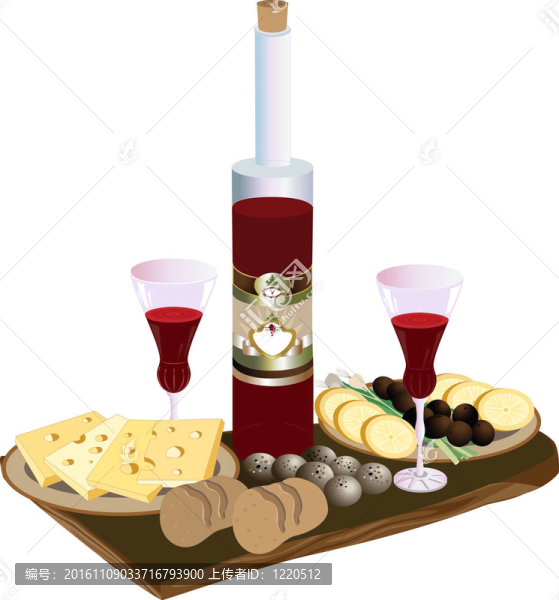 一瓶紅酒杯；
