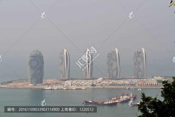 中國海南島；三亞鳥瞰城市