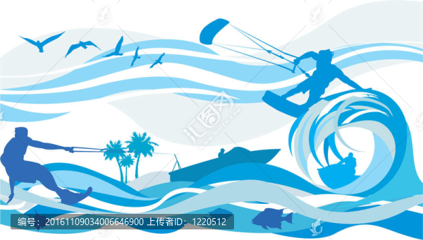 水上運(yùn)動-風(fēng)箏沖浪；水
