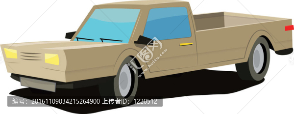 卡通黃色轎車