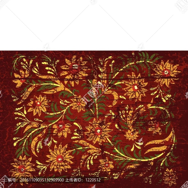 紅色背景上的花飾