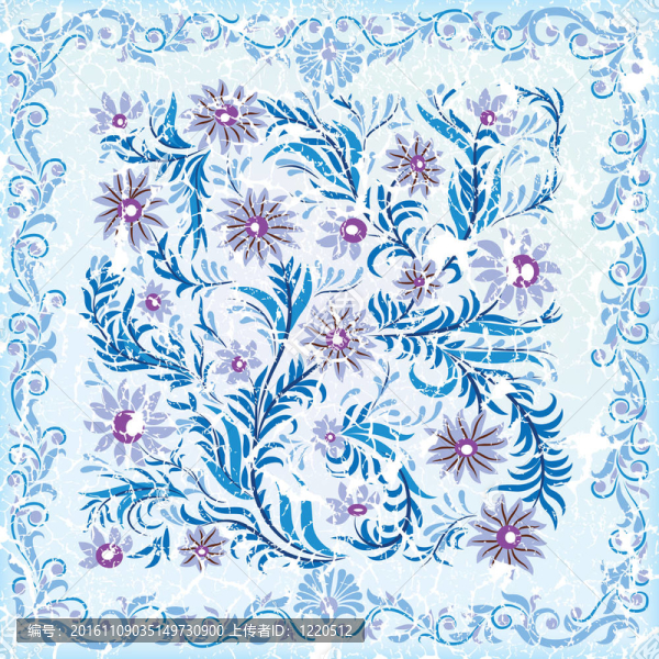 抽象背景與藍(lán)色花卉裝飾