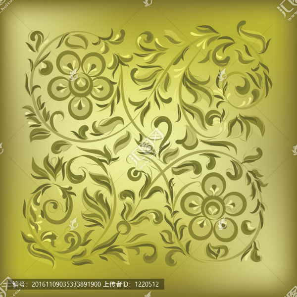 金色背景與花卉裝飾