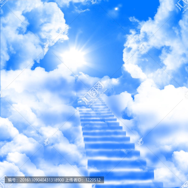 階梯上升到天空