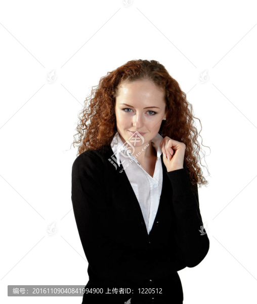 一個(gè)穿著正式服裝的年輕女子