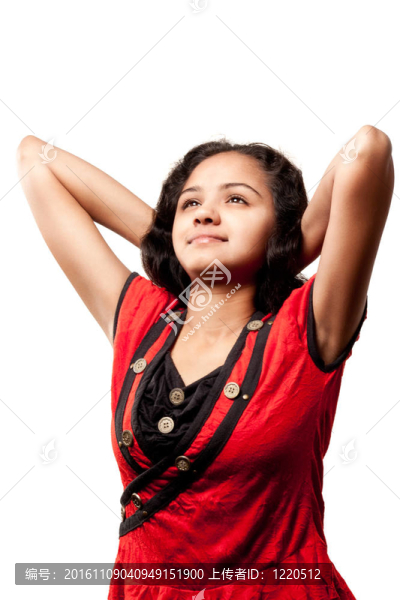 美麗的印度女孩的微笑