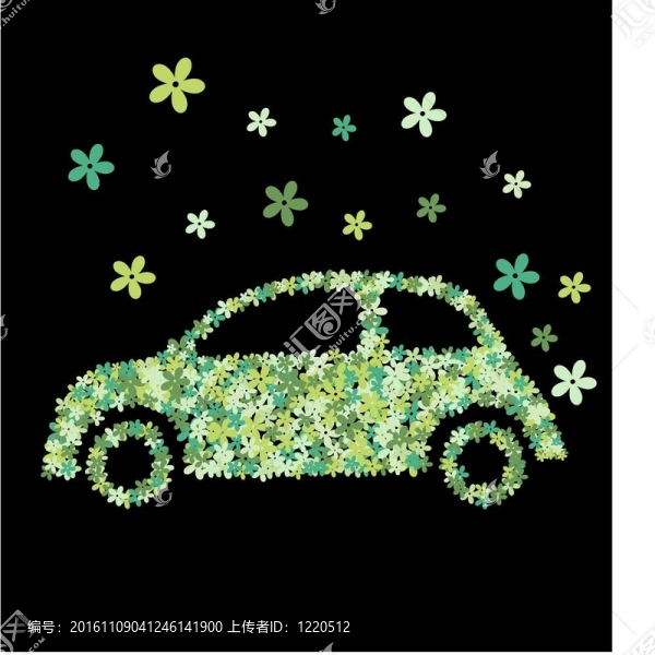 綠色的車花
