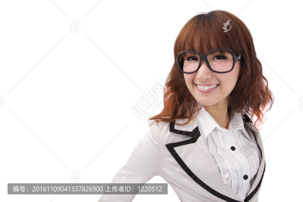 年輕可愛的亞洲商人孤立在白色背景