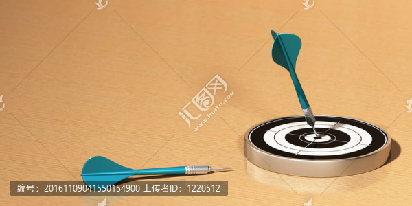 在一個木制的桌子和兩個鏢靶；第一鏢擊中了中心目標(biāo)的2省道是藍(lán)色的