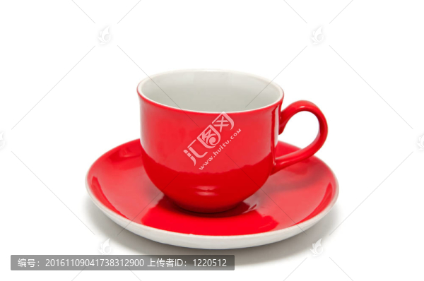 一種咖啡和茶的紅色杯