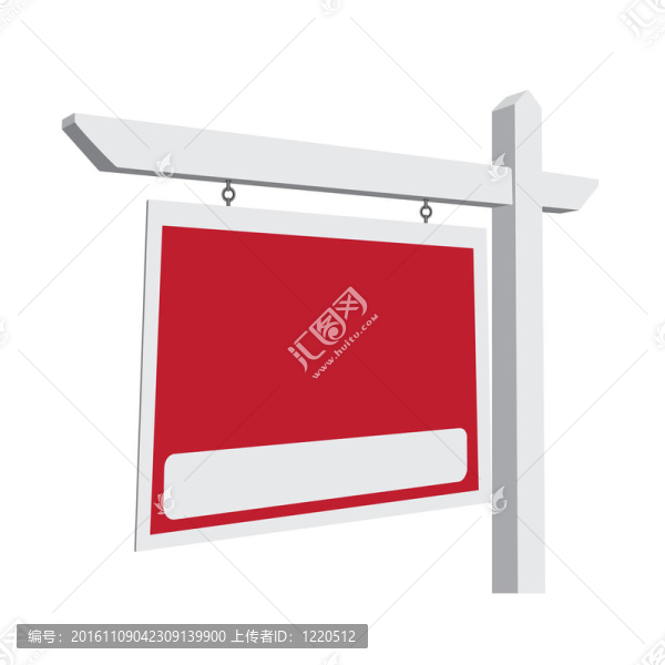 空白紅色向量房地產(chǎn)標志