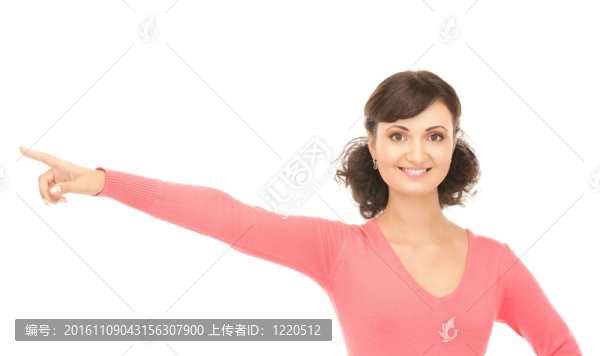 漂亮的女商人用手指