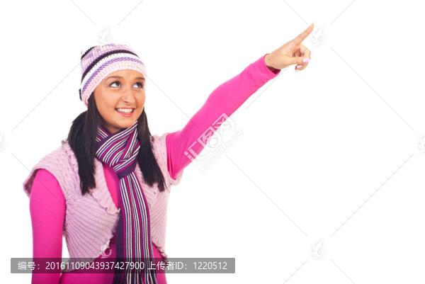 美女在冬天穿衣服的女孩