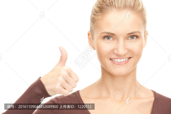 豎起大拇指