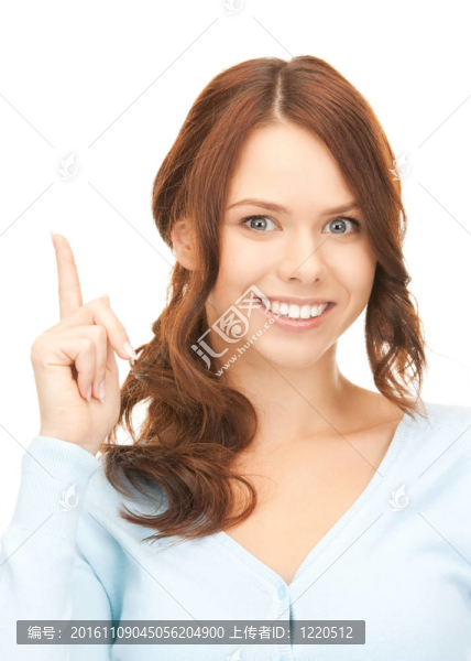 女人用她的手指