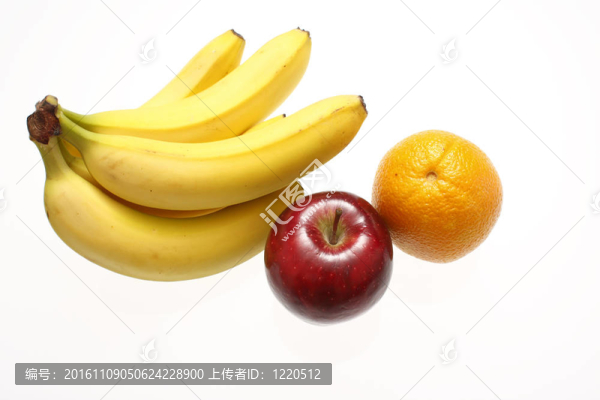 香蕉；一個蘋果；一個橘子