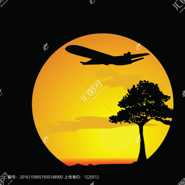 飛機(jī)在沙漠圖