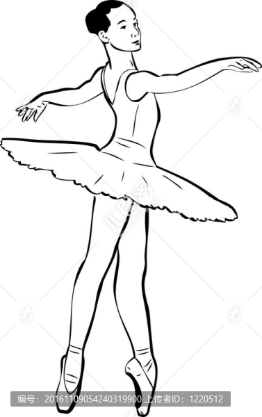 女孩的短裙和足尖芭蕾小品