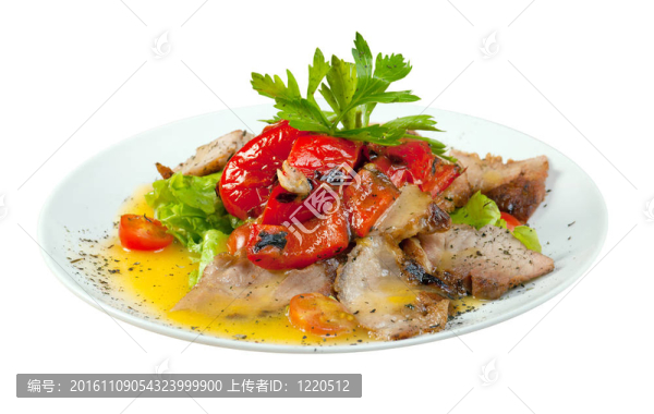 素食沙拉豬肉；辣椒紅辣椒
