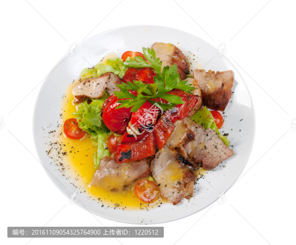 素食沙拉豬肉；辣椒紅辣椒