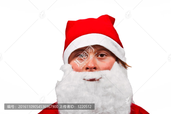 打扮成圣誕老人的男孩
