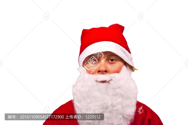 打扮成圣誕老人的男孩