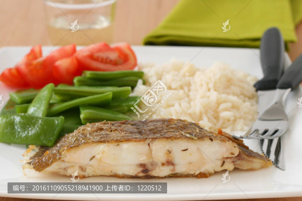 煎比目魚飯