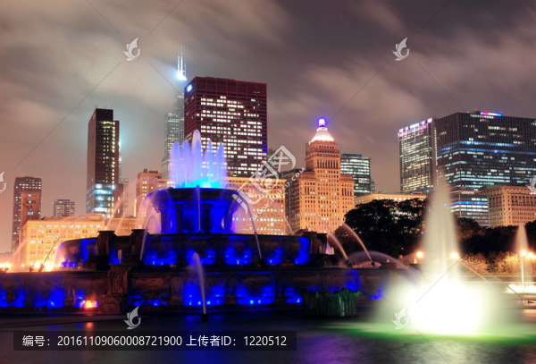 白金漢噴泉和城市天際線