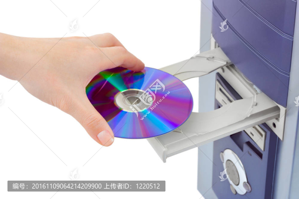 手和電腦光盤
