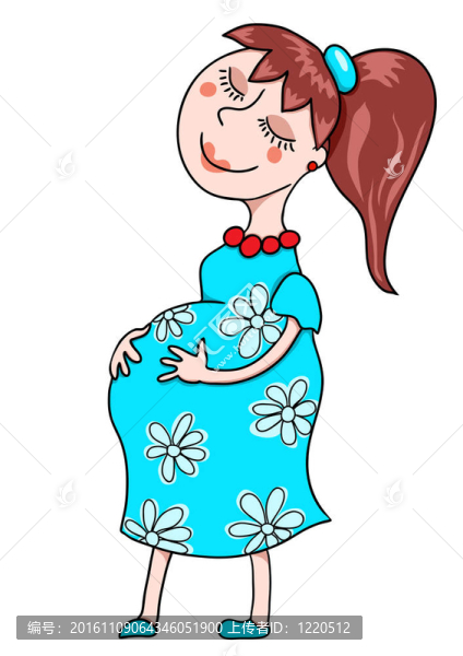 卡通孕婦。