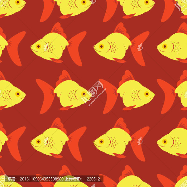 無縫魚紅圖案。