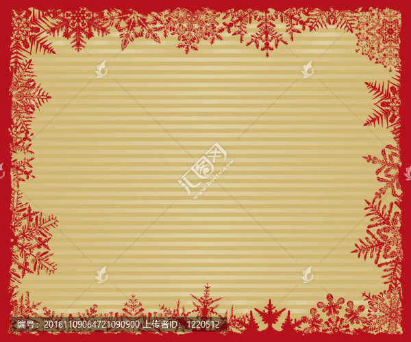 紅色和金色條紋雪花背景