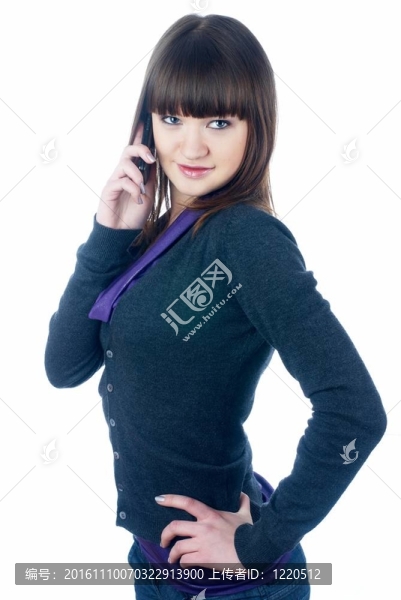 說話的女孩通過移動