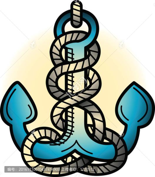 紋身設(shè)計復(fù)古錨藝術(shù)