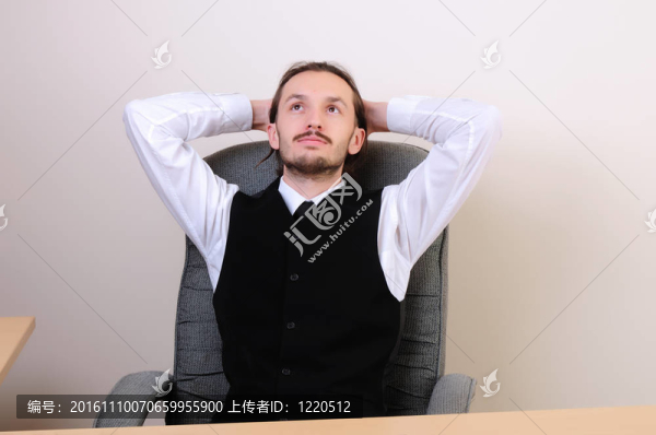 在他的辦公室里的商人