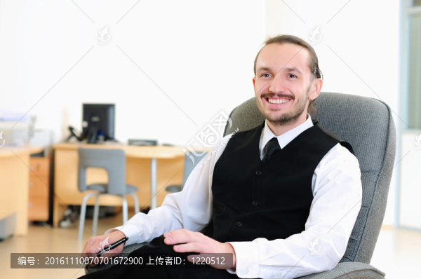 在他的辦公室里的商人
