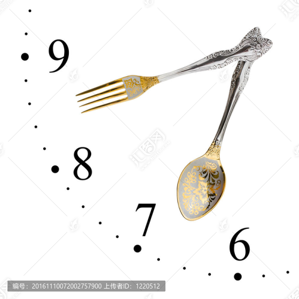 用勺和叉制成的時(shí)鐘