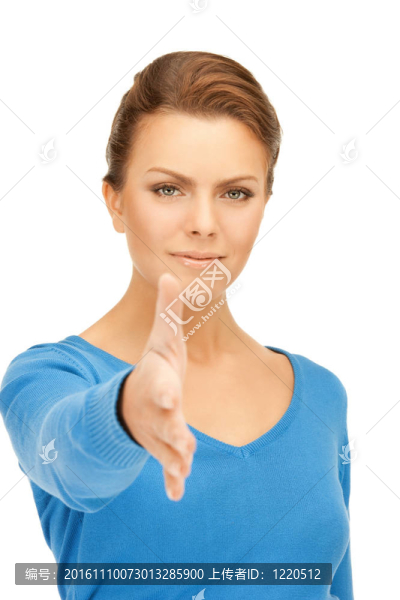 張開手準備握手的女人