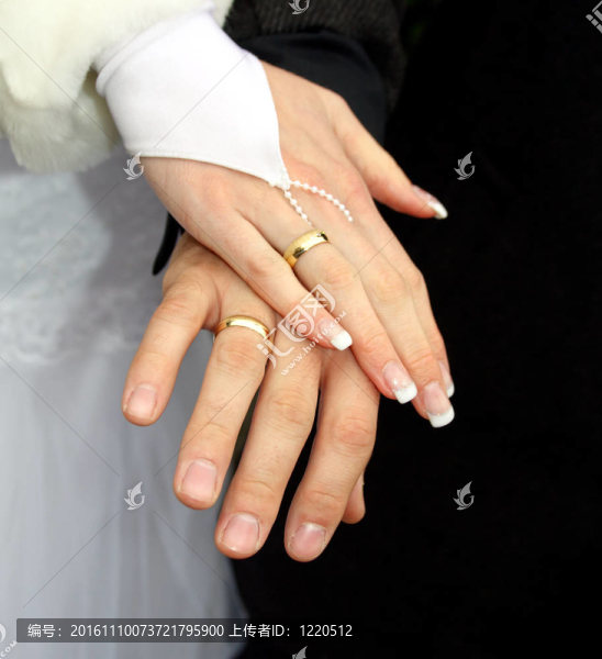 新婚夫婦的手