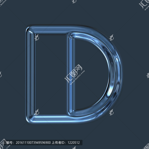 抽象玻璃字母D