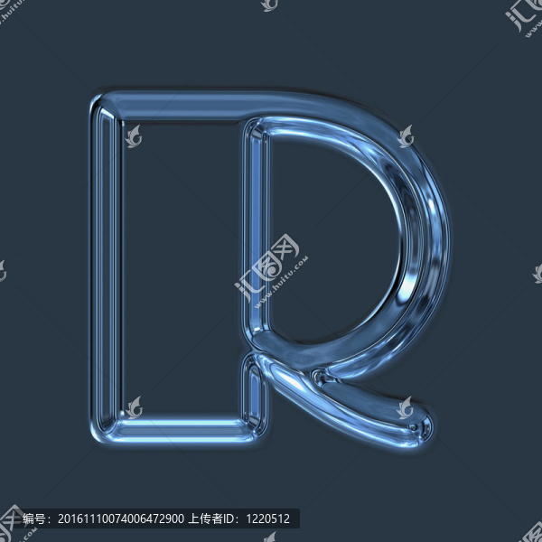 抽象說(shuō)明玻璃字母R