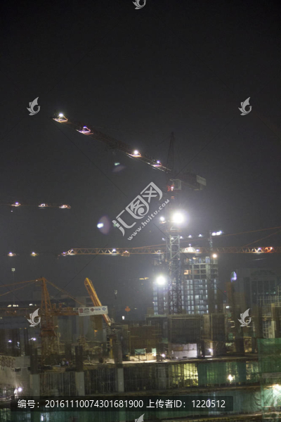 建筑施工在夜間