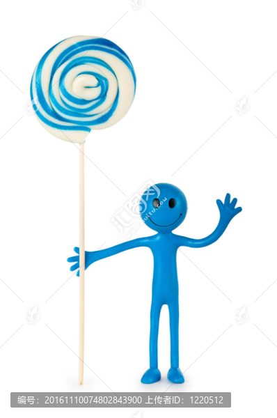 拿著五顏六色的棒棒糖，孤立在白色的笑臉
