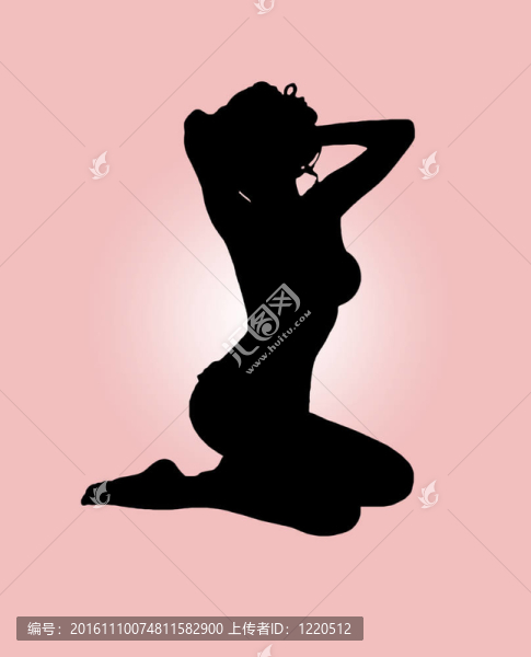 性感的年輕女孩silhuette