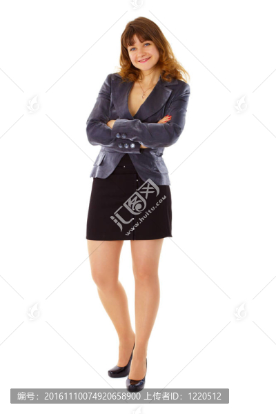 年輕女子在西裝面帶微笑