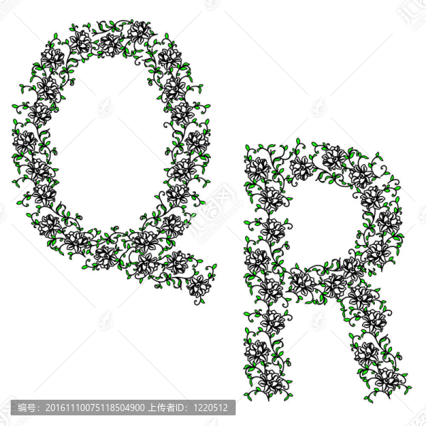 手繪裝飾字母。信的QR