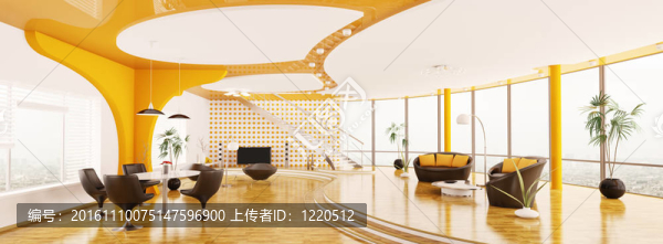 現(xiàn)代公寓室內(nèi)全景全景渲染
