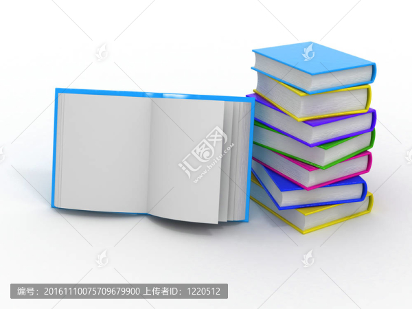 白色孤立背景書(shū)籍集
