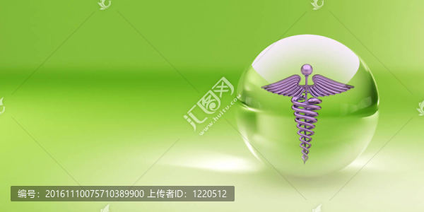玻璃球中的醫(yī)學符號。摘要背景