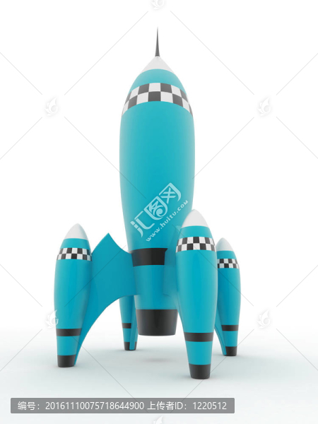 白隔離背景火箭模型